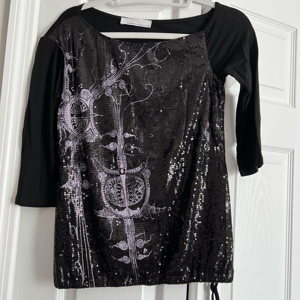 compagnia italiana women sequins top nwot size small